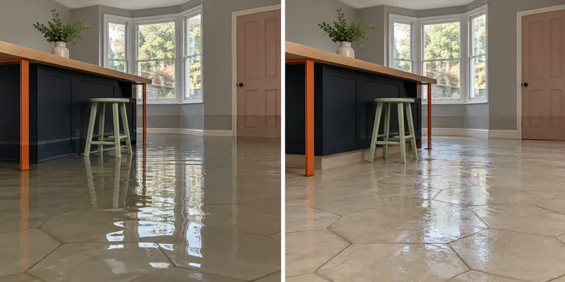 Water Extraction Near Cypress Point Park — paired room views before and after water pickup