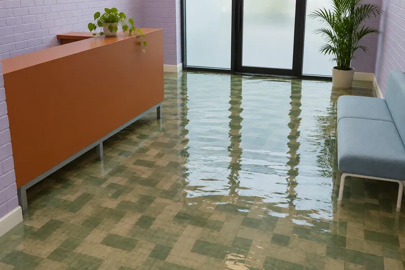 Water Extraction Near Cypress Point Park — standing water inside an affected room