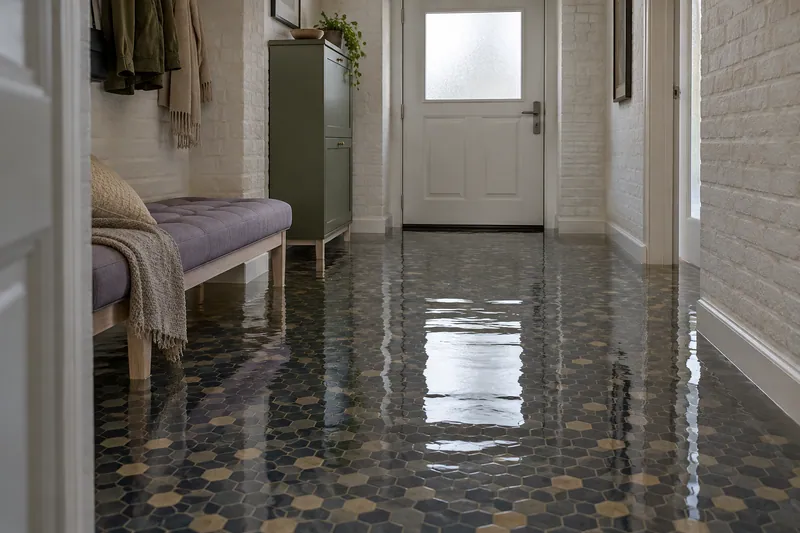 Water Extraction Near Rhine Valley Park — standing water inside an affected room